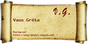 Vass Gréta névjegykártya